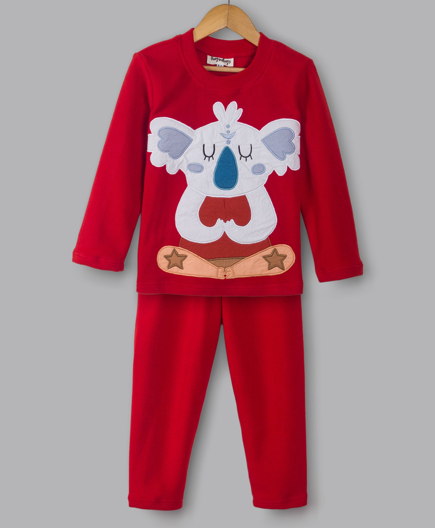 YOGI KOALA PATCH RED FLEECE SET