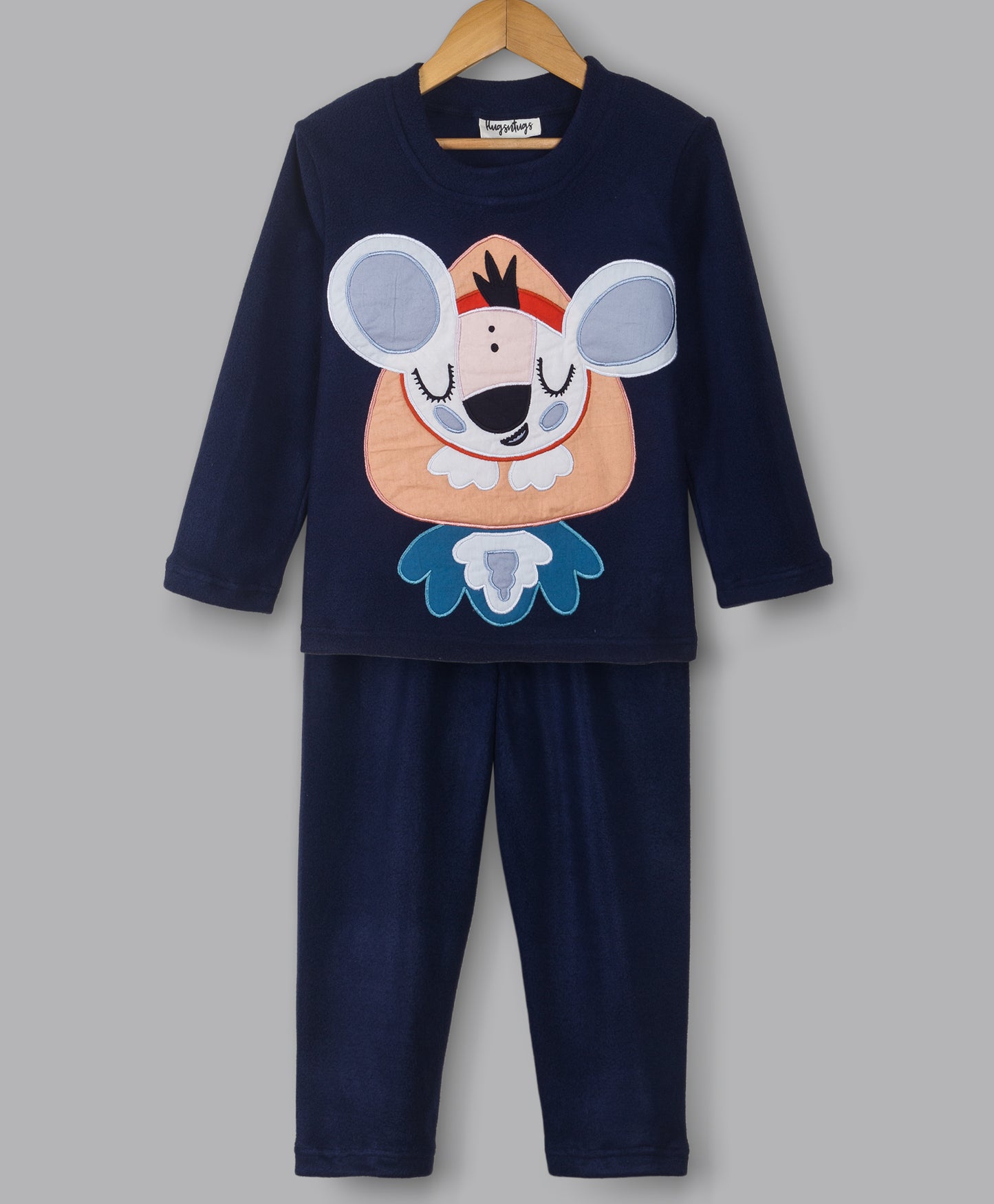 KOALA IN SPACE PATCH NAVY FLEECE SET