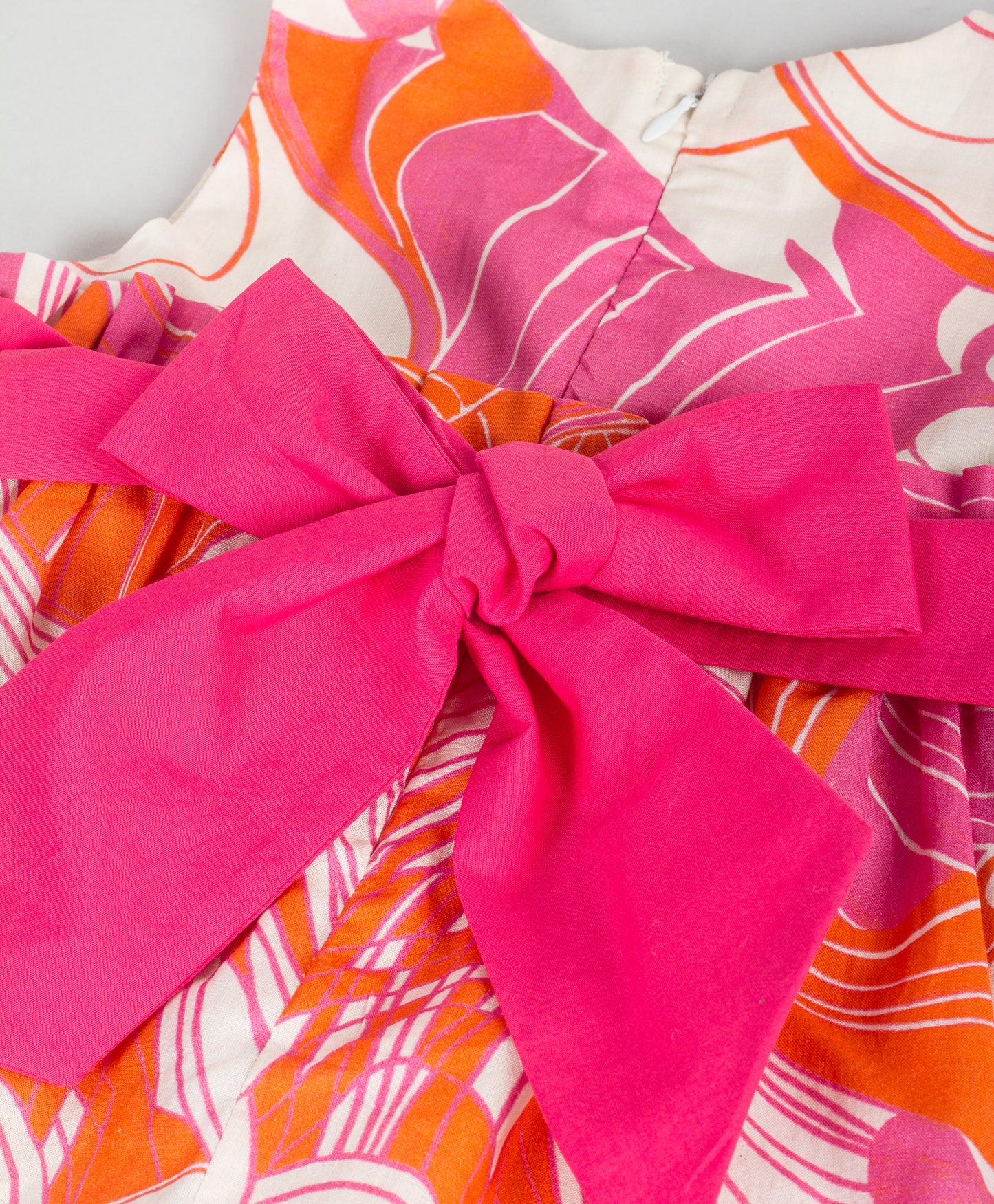 ORANGE AND PINK GRAPHIC PRINT INFANT DRESS