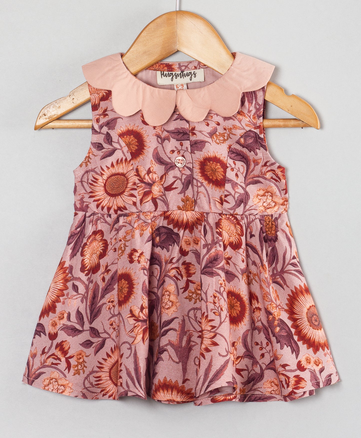 ROSE PINK SUNFLOWER PRINT INFANT SHORTS SET