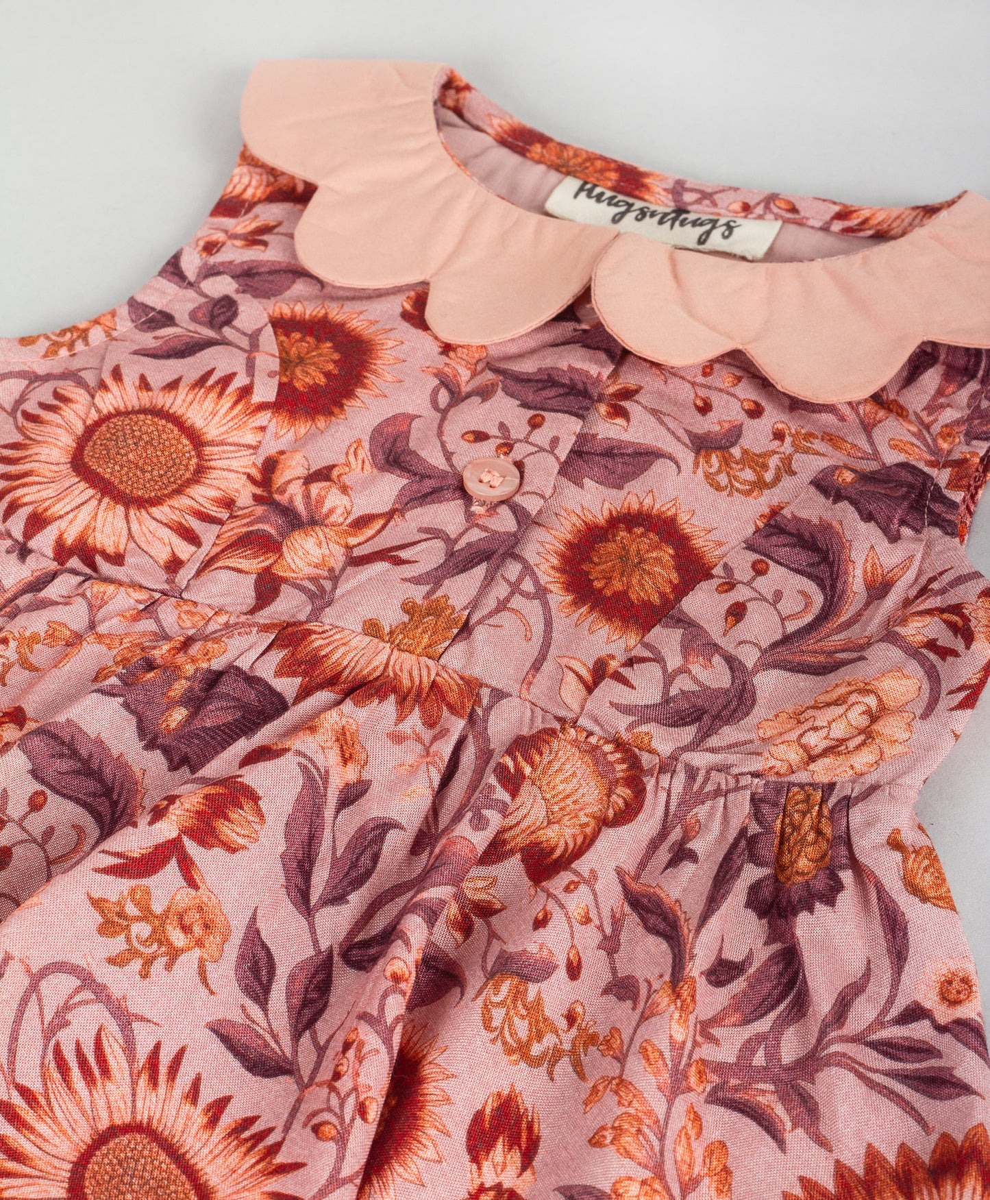 ROSE PINK SUNFLOWER PRINT INFANT SHORTS SET