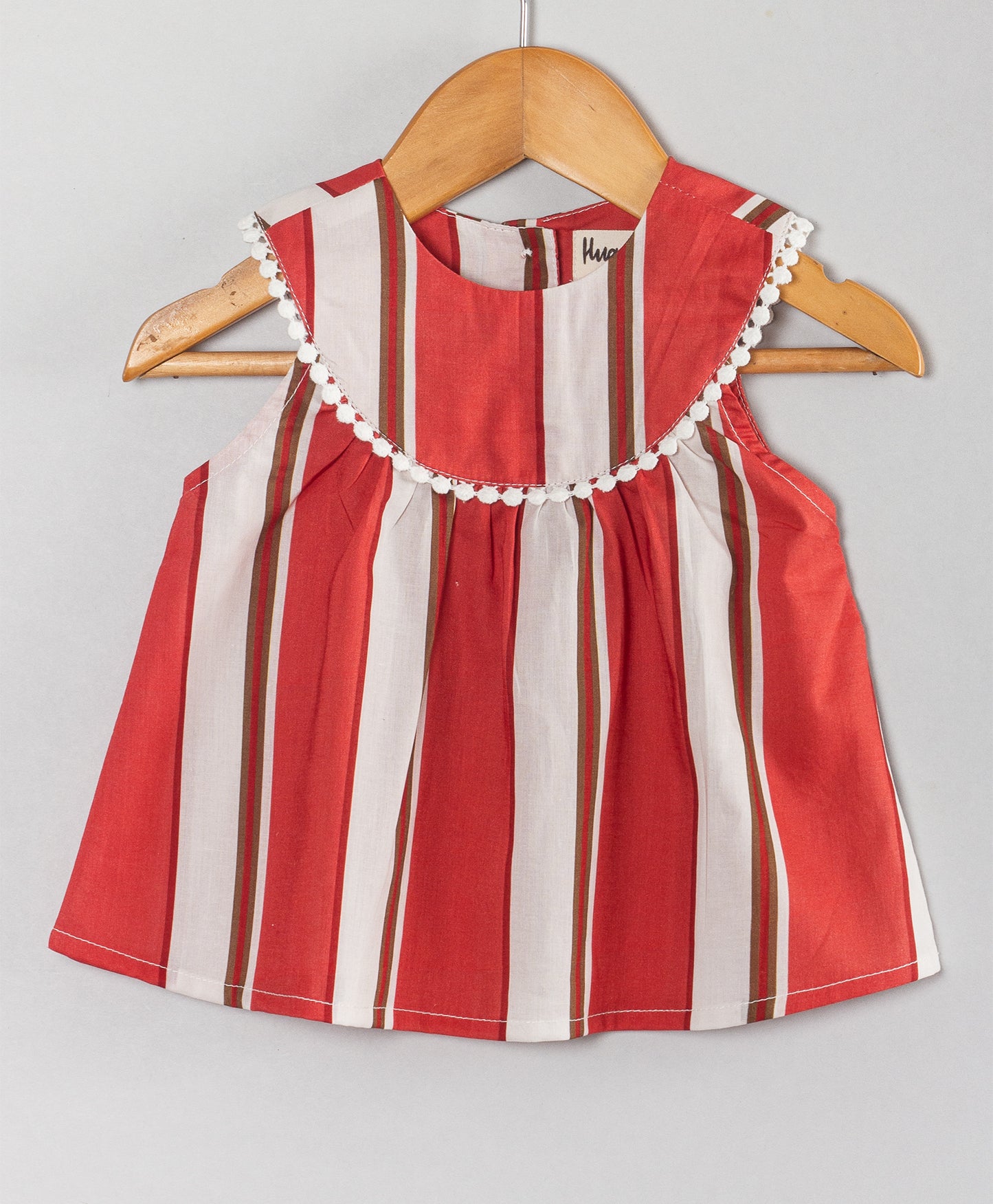 BROAD STRIPE PRINT INFANT GIRL BLOOMER SET