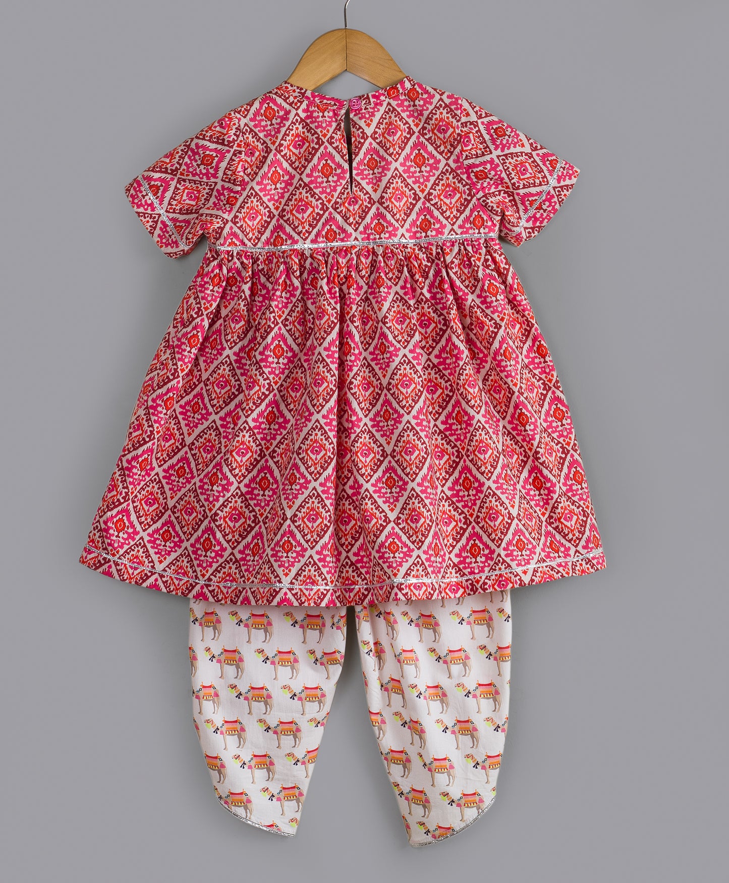 ETHNIC PRINT KURTA WITH CAMEL PRINT DHOTI PANTS