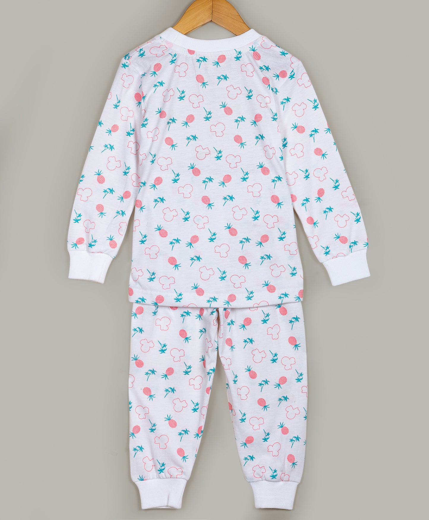 PINEAPPLE AND CARTOON PRINT JERSEY SLEEP SET