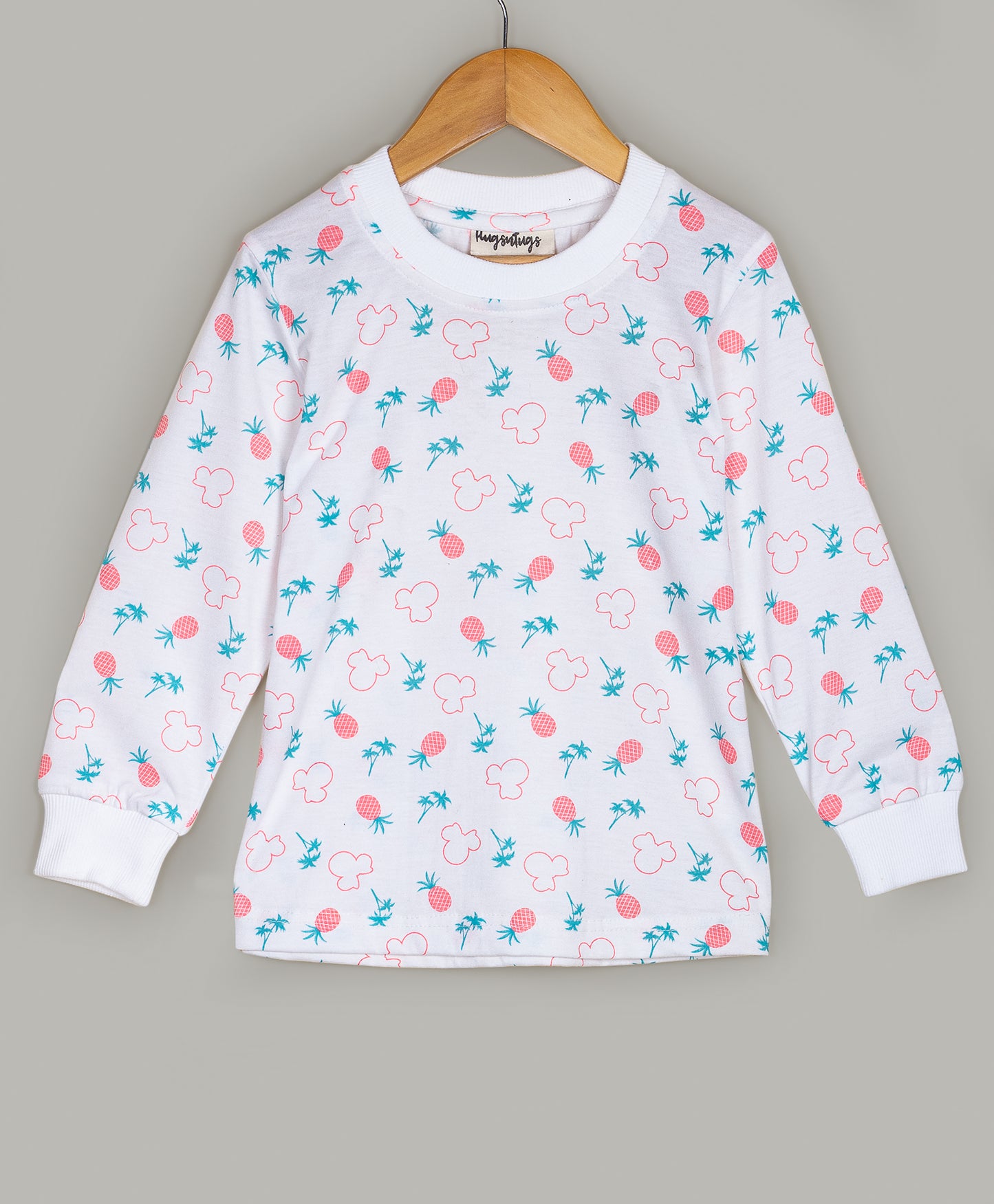 PINEAPPLE AND CARTOON PRINT JERSEY SLEEP SET
