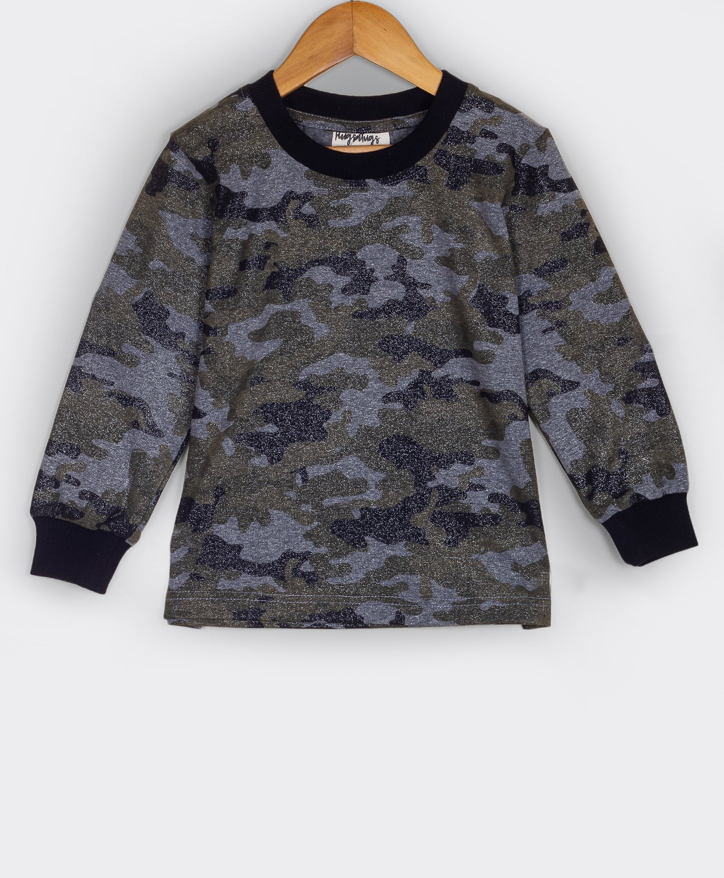 CAMOUFLAGE PRINT JERSEY SET WITH SHEEN FINISH