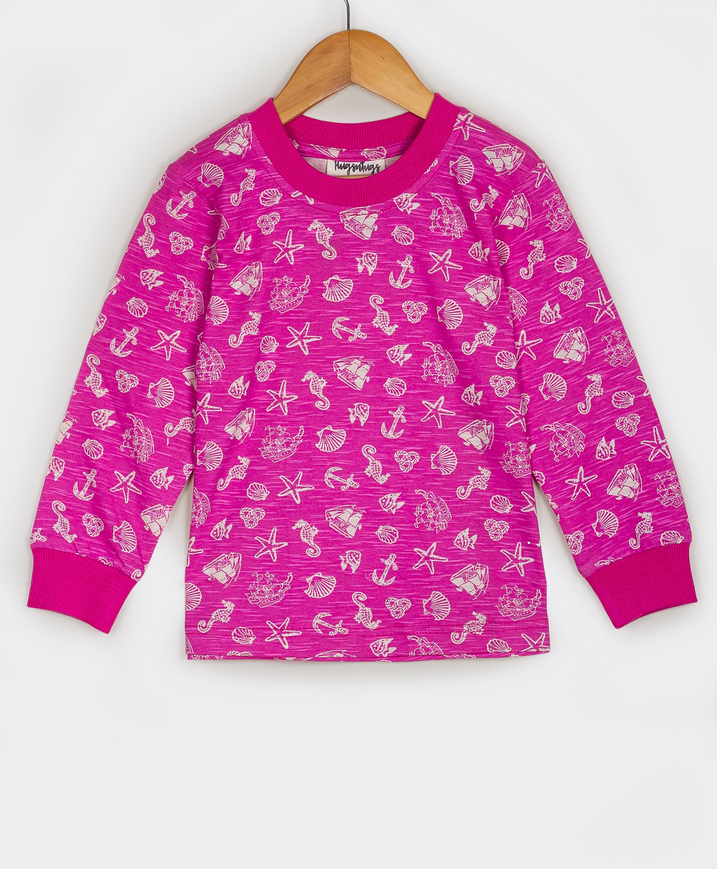 ALL OVER SEA SHELL AND STAR FISH PRINT JERSEY SET