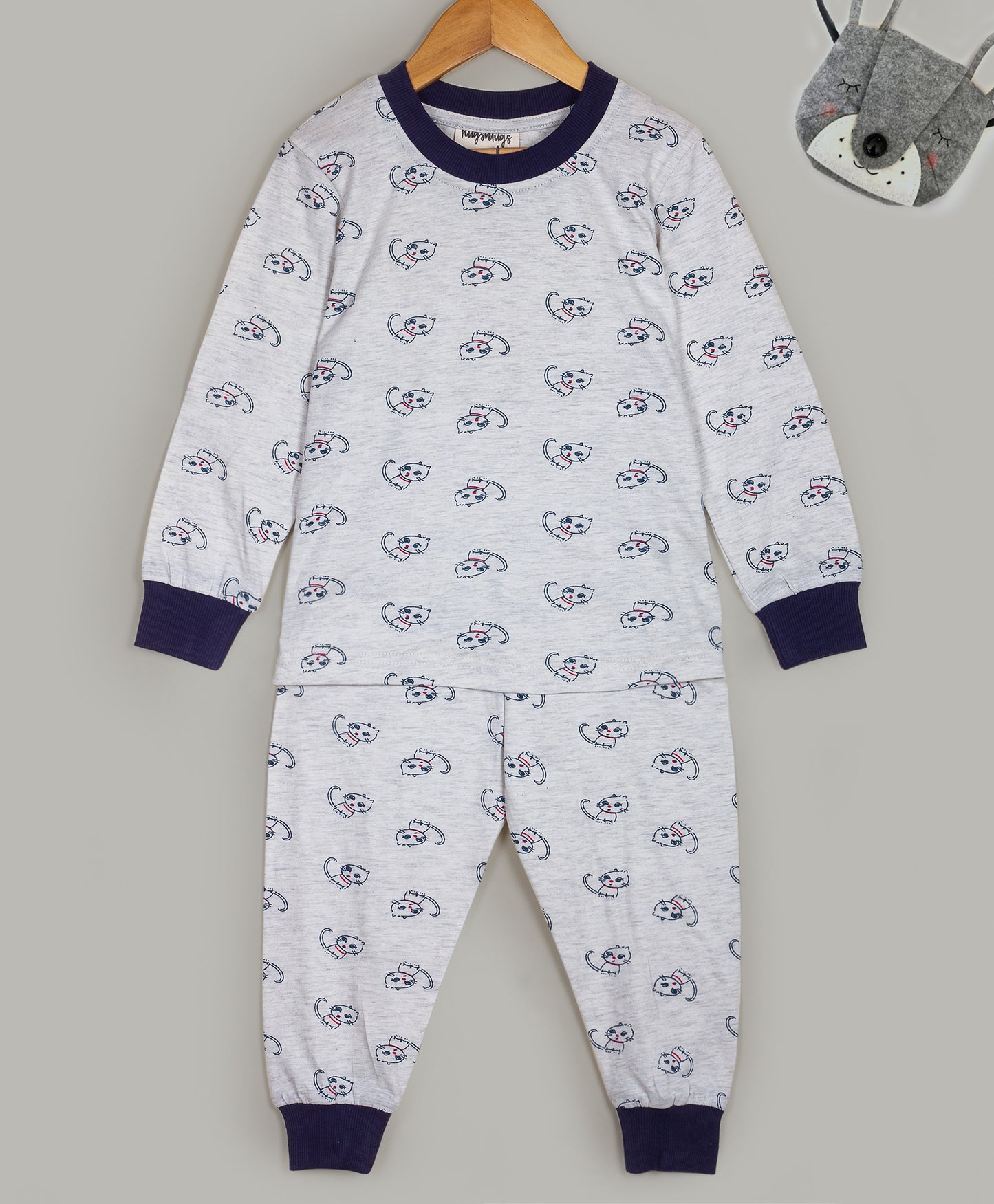 ALL OVER CAT PRINT JERSEY SLEEP SET