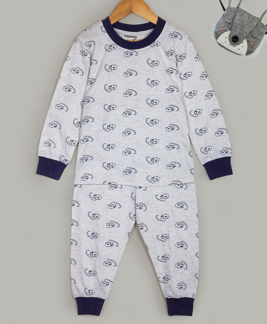 ALL OVER CAT PRINT JERSEY SLEEP SET
