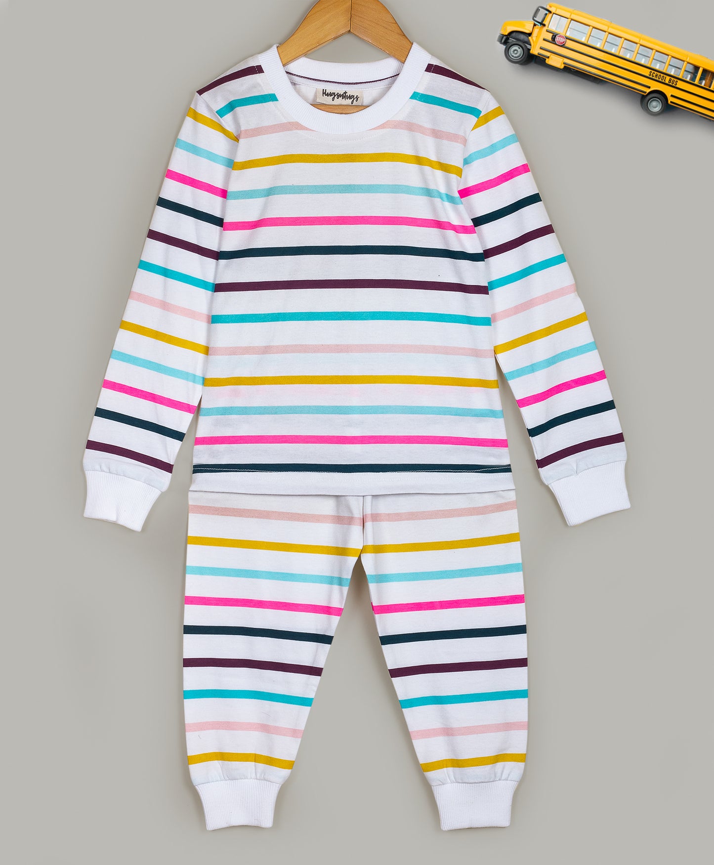 MULTI STRIPE PRINT JERSEY SET