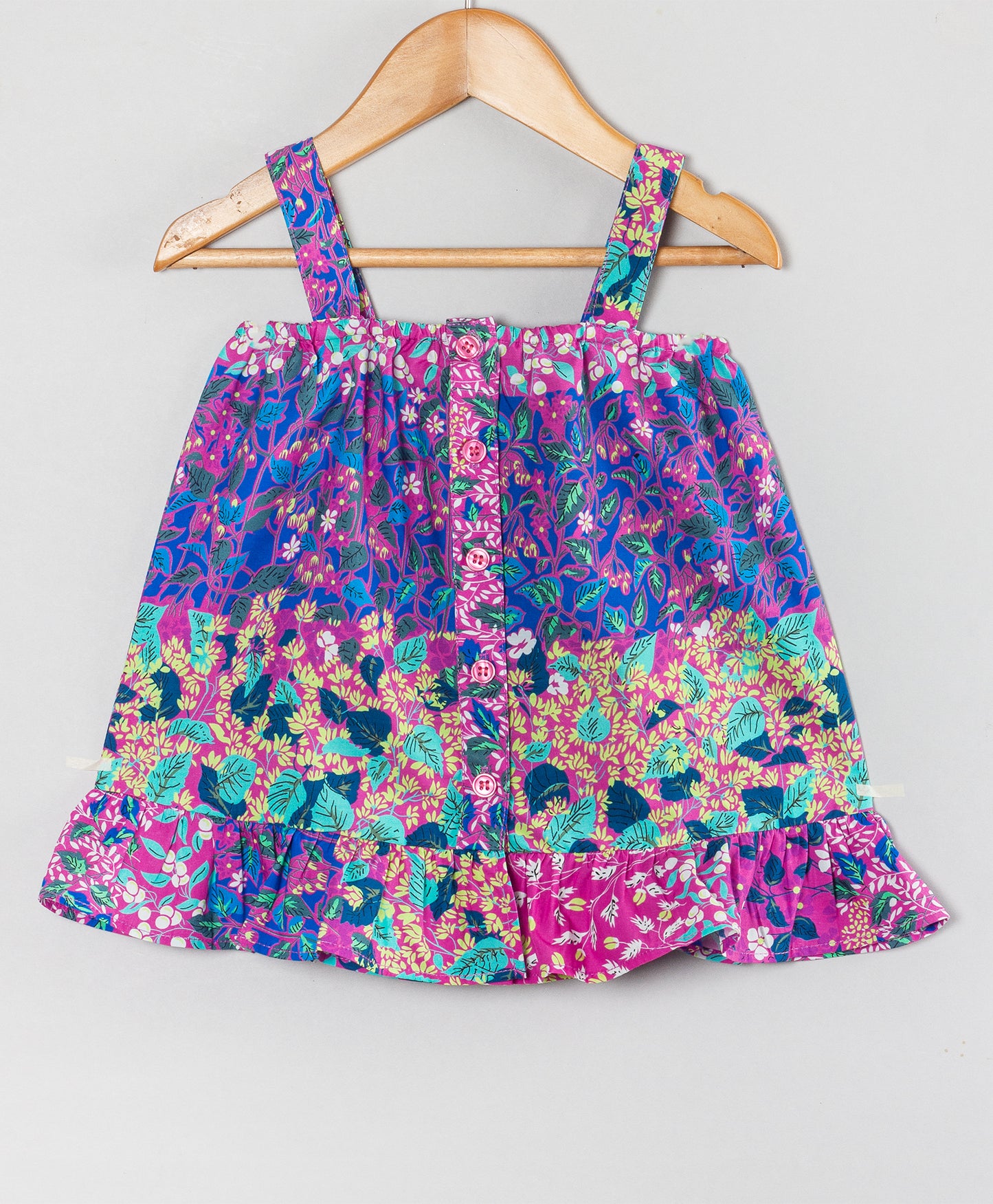 MULTI FLORAL COORD SET WITH FRONT OPENING AND SHOULDER STRAPS