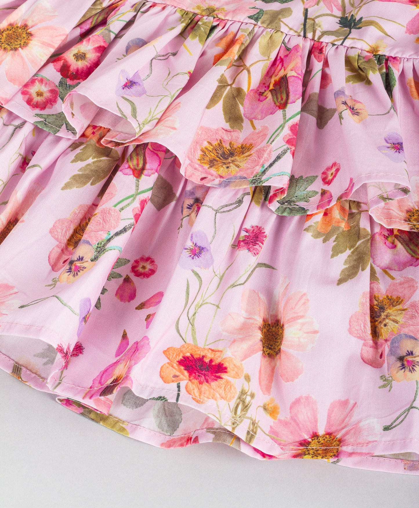 PINK FLORAL PRINT CO-ORD SET WITH SHOULDER STRAPS