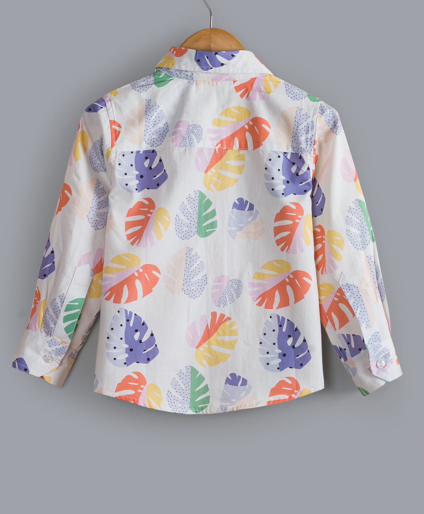 PALM LEAF PRINT FULL SLEEVES BOYS SHIRT