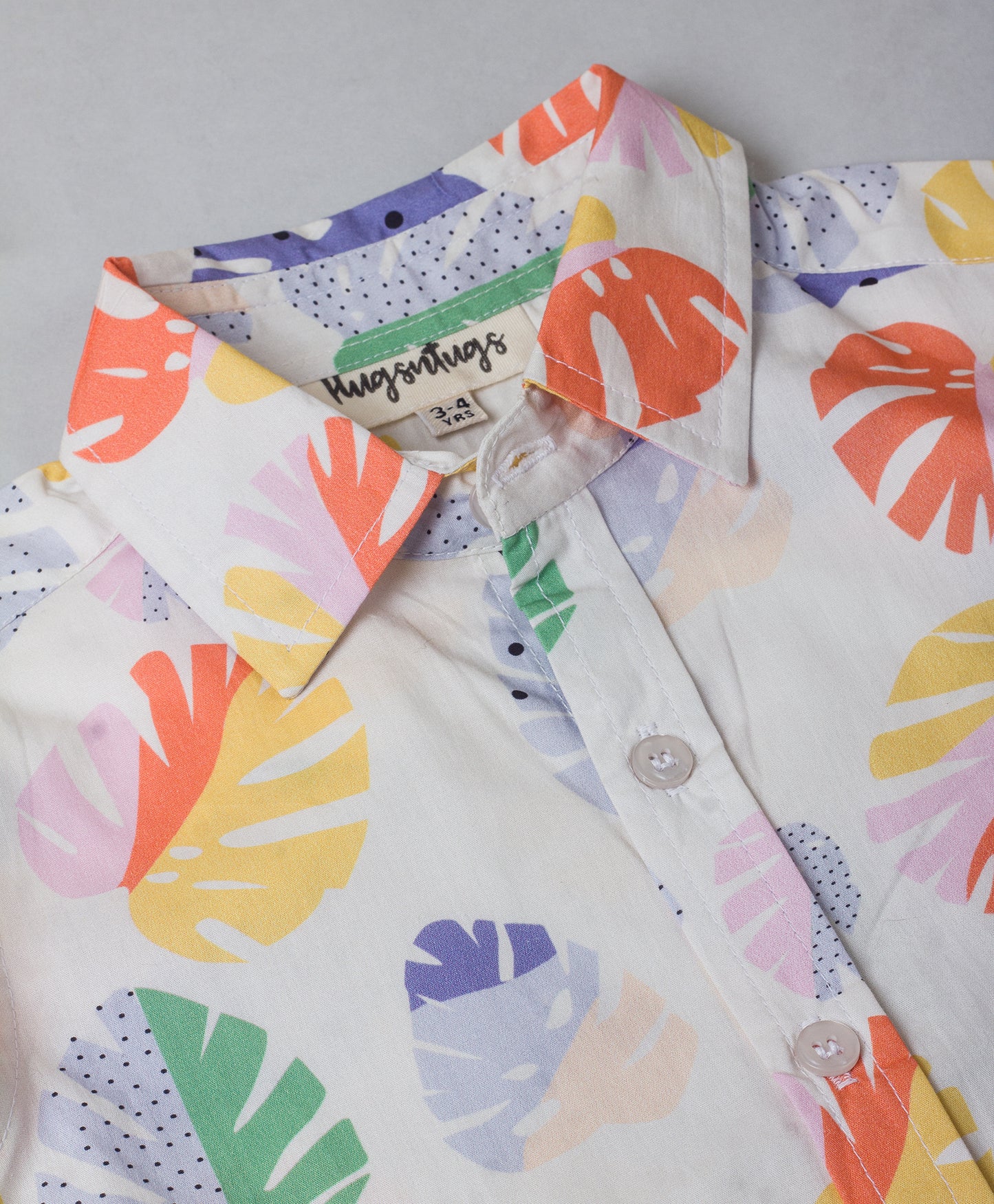 PALM LEAF PRINT FULL SLEEVES BOYS SHIRT