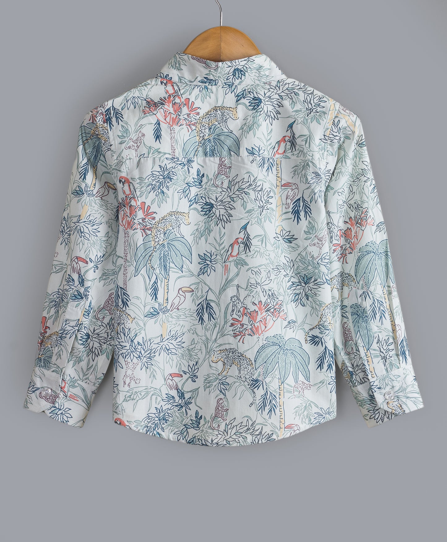 JUNGLE TREE PRINT FULL SLEEVES BOYS SHIRT