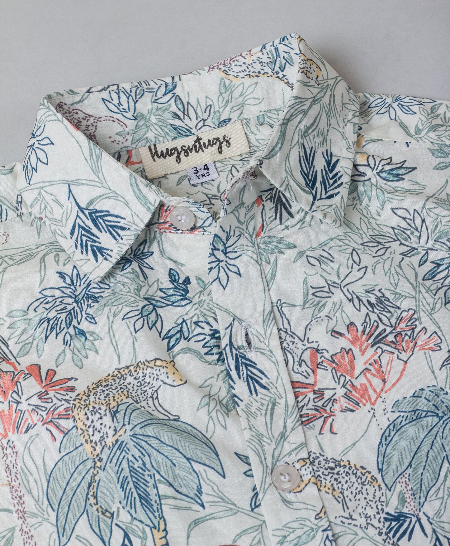 JUNGLE TREE PRINT FULL SLEEVES BOYS SHIRT