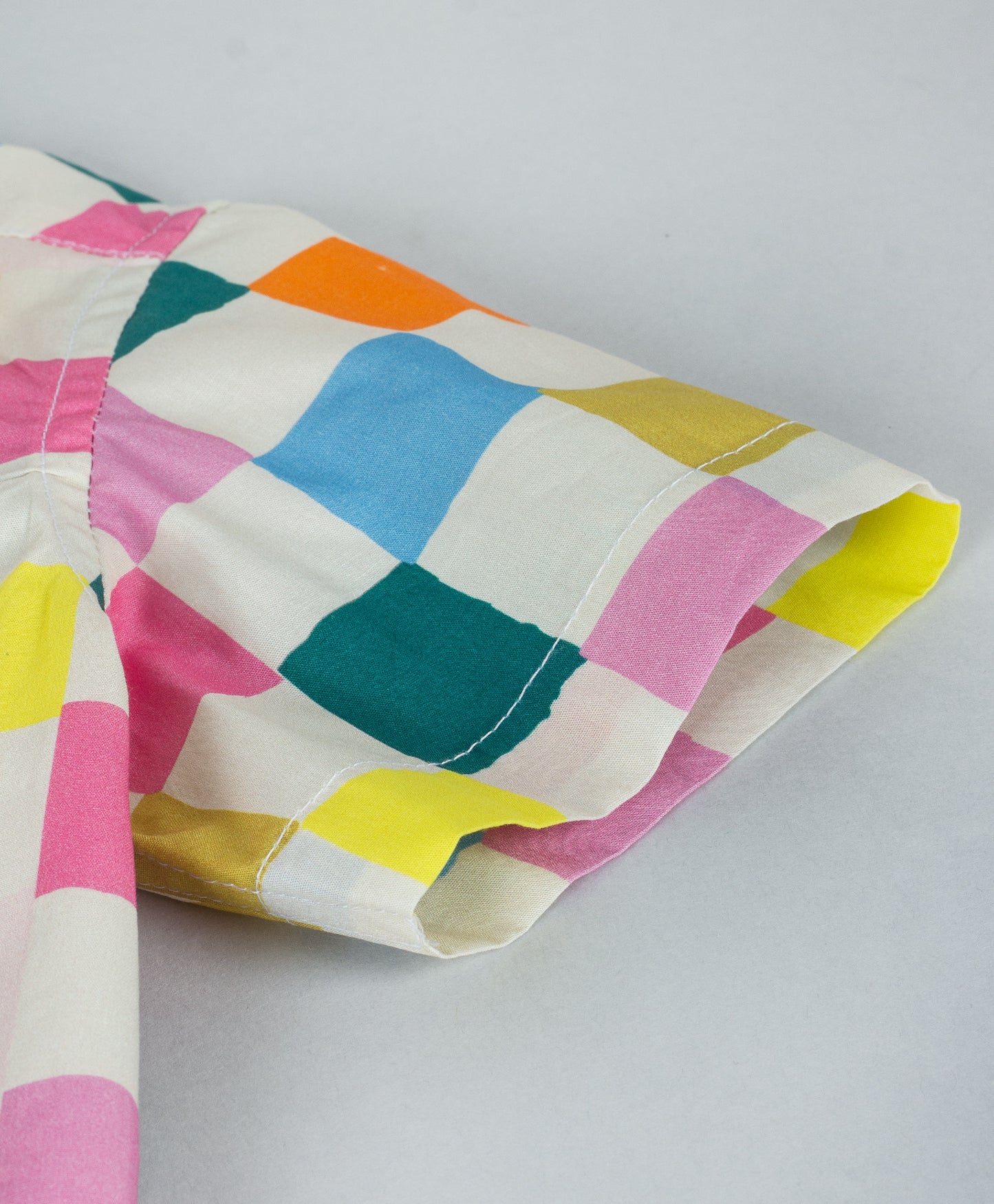 COLOURFUL PLAID PRINT BOYS SHIRT WITH MANDARIN COLLARS