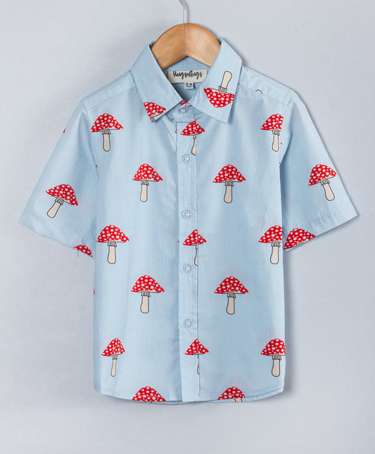 MUSHROOM PRINT BOYS SHIRT