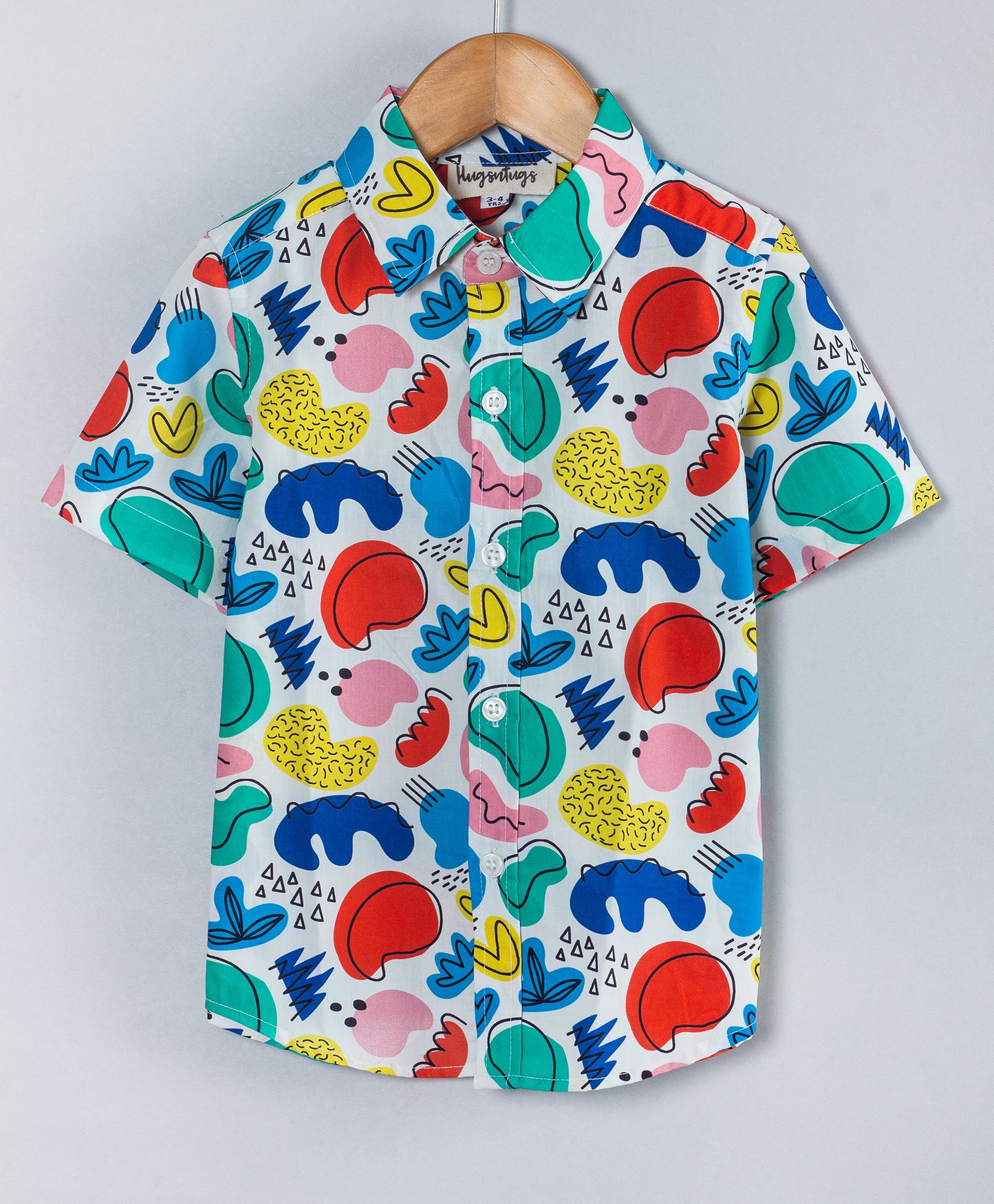 COLORFUL ALL OVER ABSTRACT PRINT SHIRT