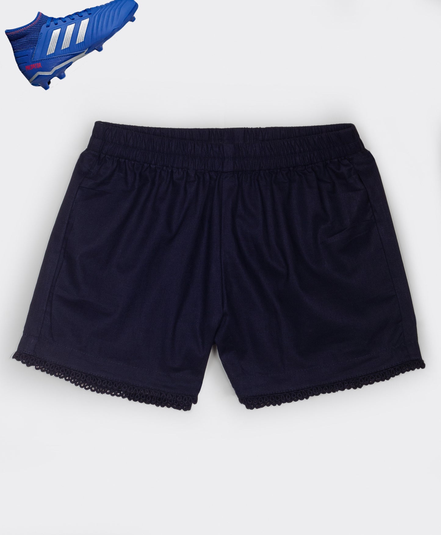 Black solid shorts