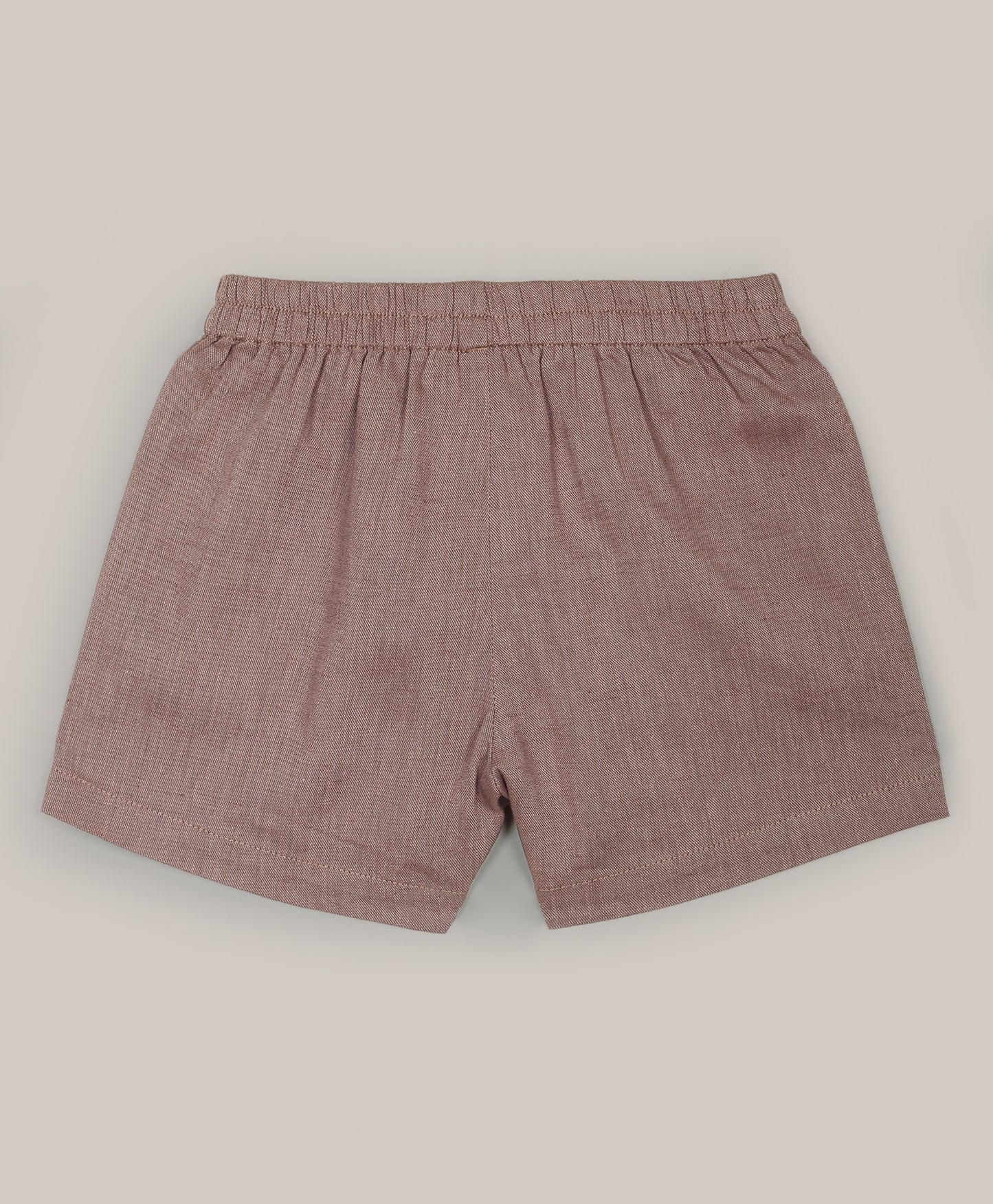 Khaki shorts with self fabric belt