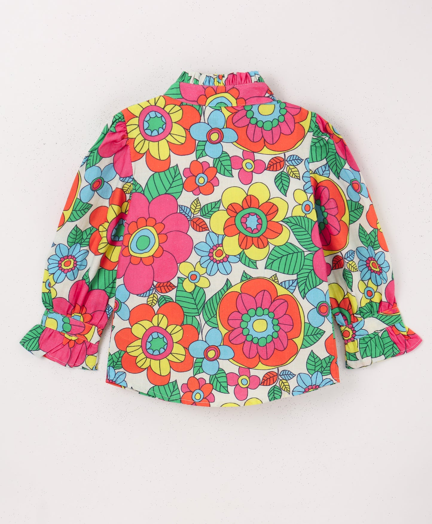 MULTI FLORAL BIG FLOWER PRINT FULL SLEEVE TOP