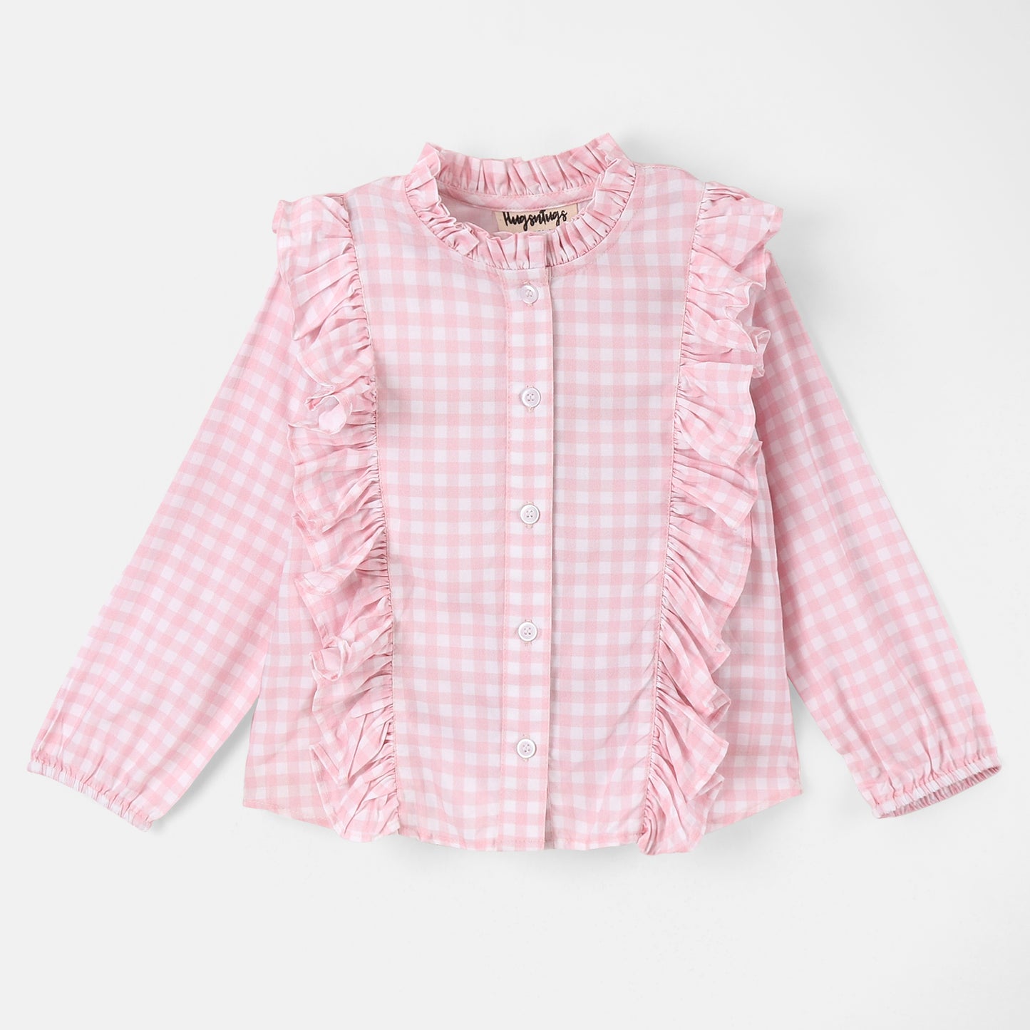 PINK CHECK PRINT BUTTON DOWN SHIRT