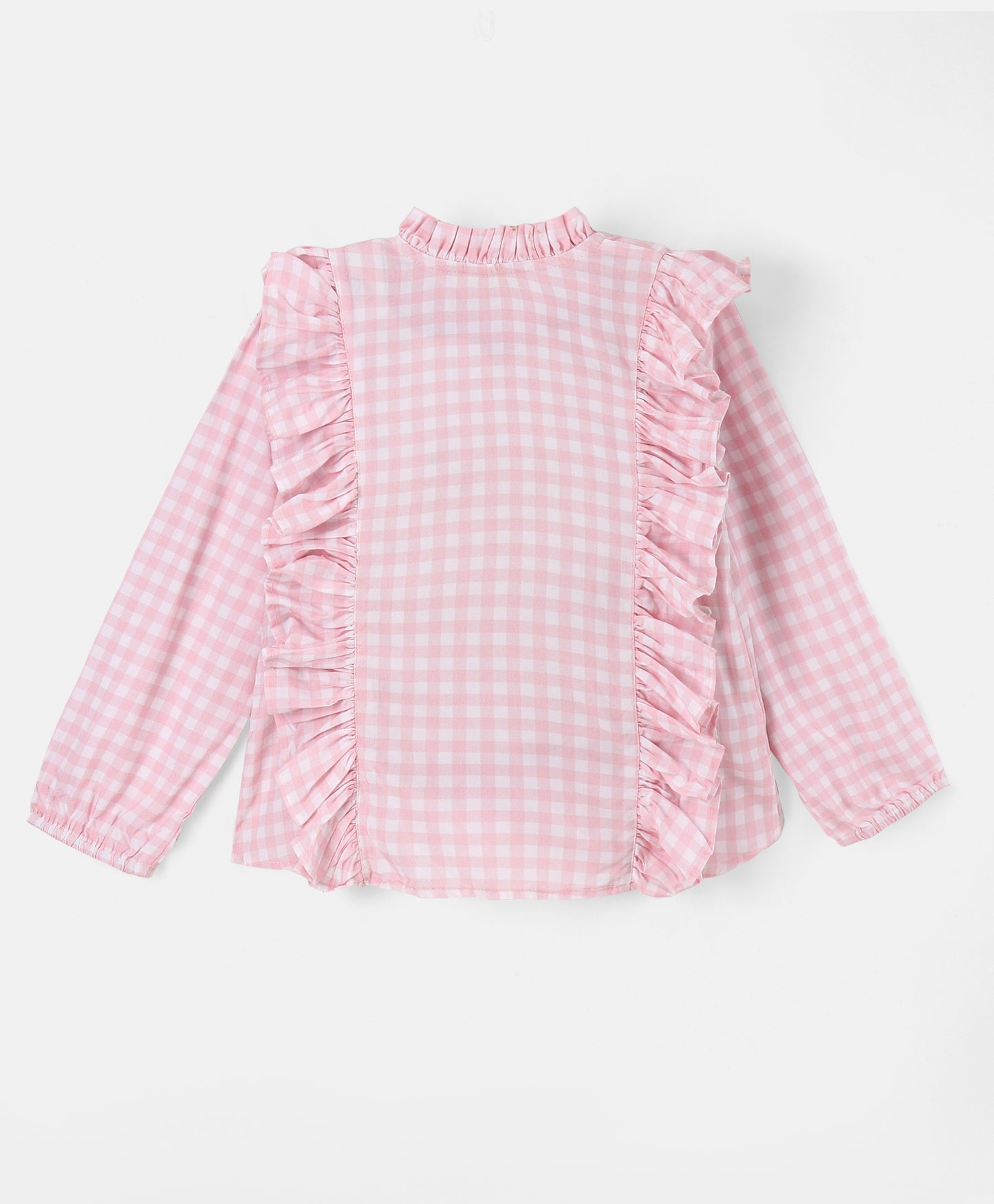 PINK CHECK PRINT BUTTON DOWN SHIRT