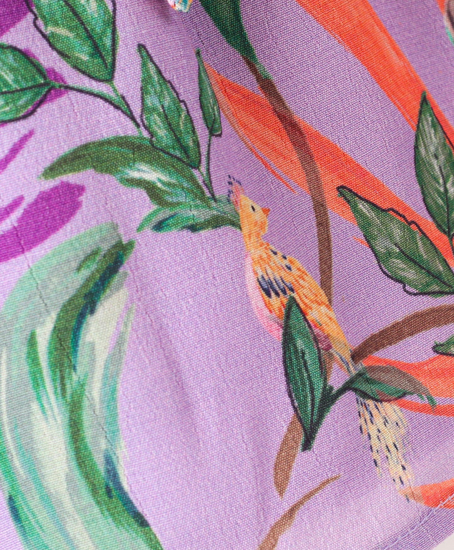 Purple floral print top with self fabric tie up at front