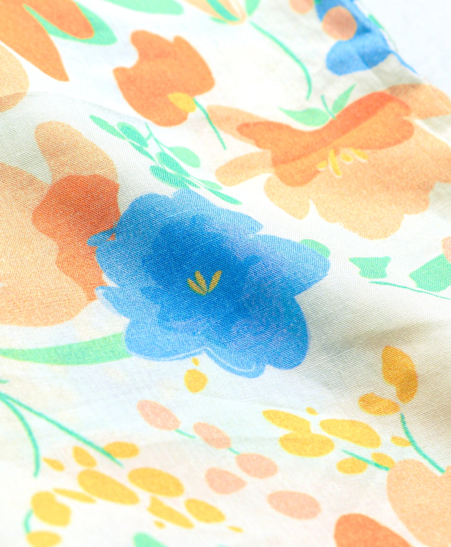 soft pastel floral print top with tie up at neck