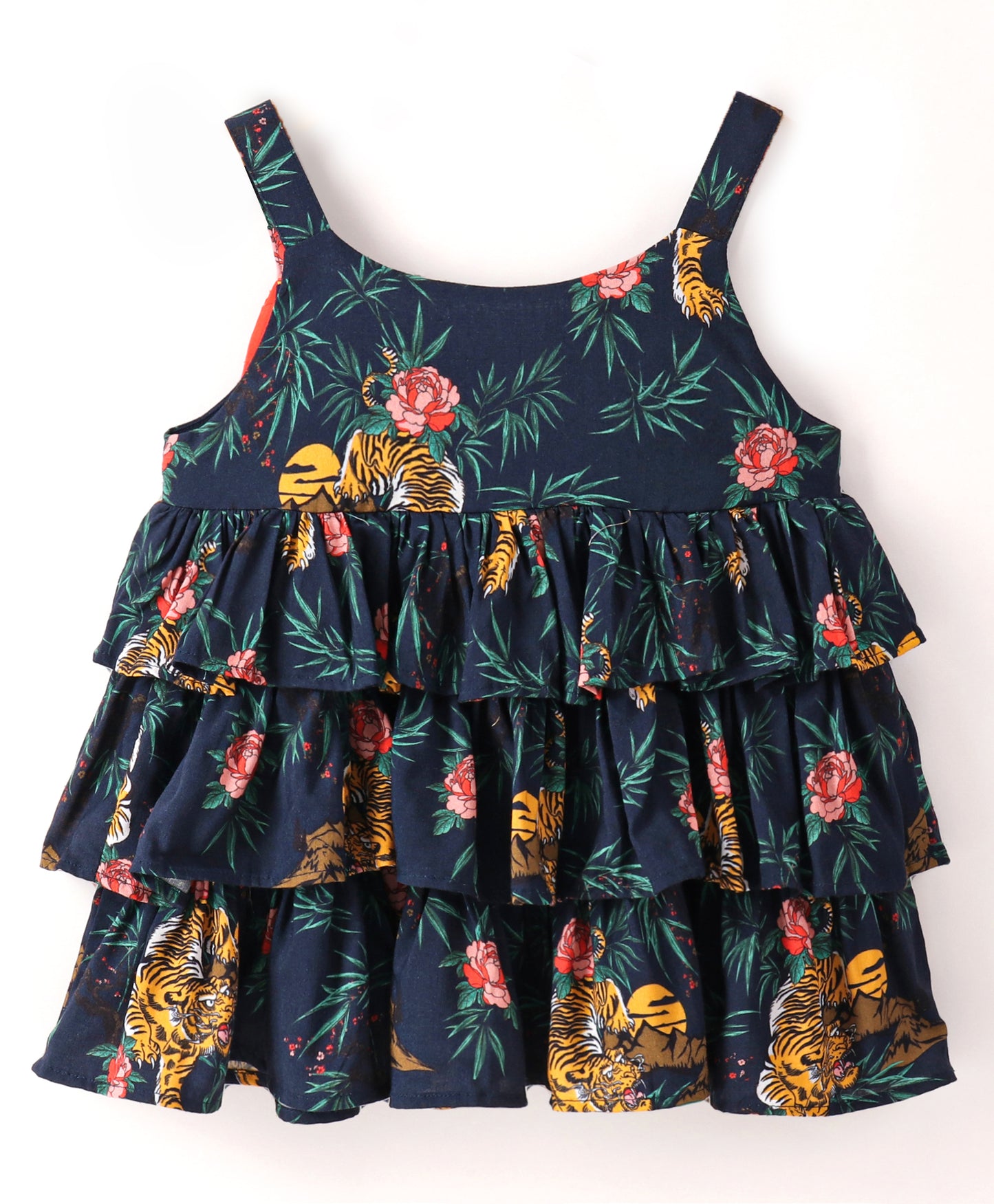 strappy top with jungle and tiger print