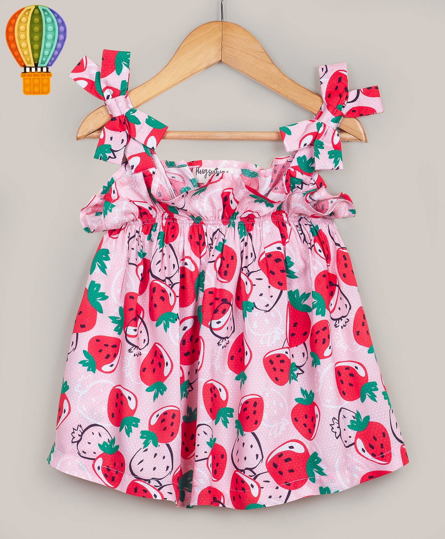 STRAWBERRY TOP WITH STRAPS AT SHOULDERS