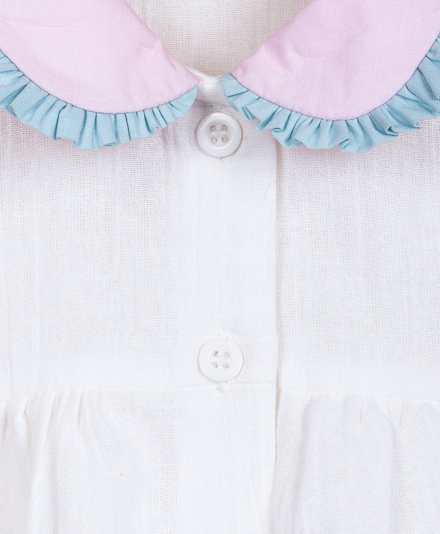 White Top with contrast fancy collars