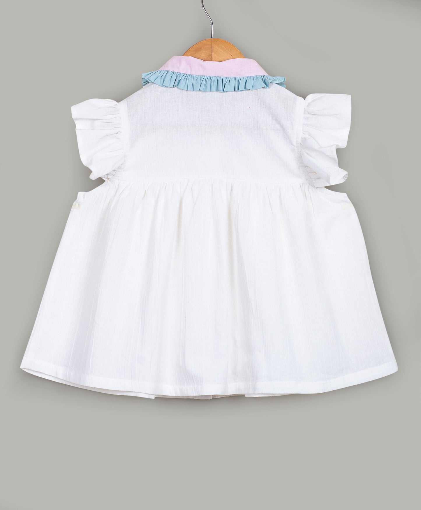 White Top with contrast fancy collars