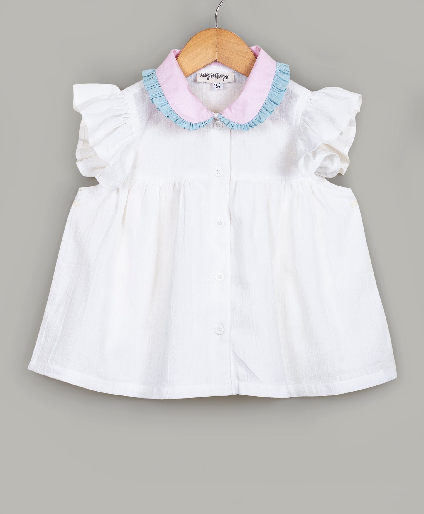White Top with contrast fancy collars