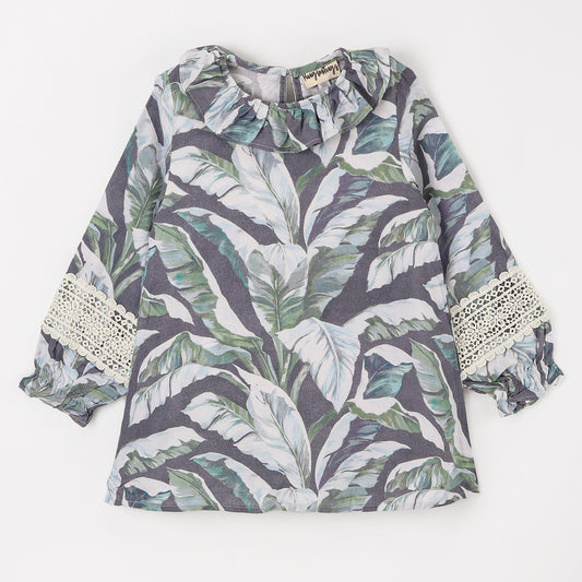 ALL OVER LEAF PRINT TOP