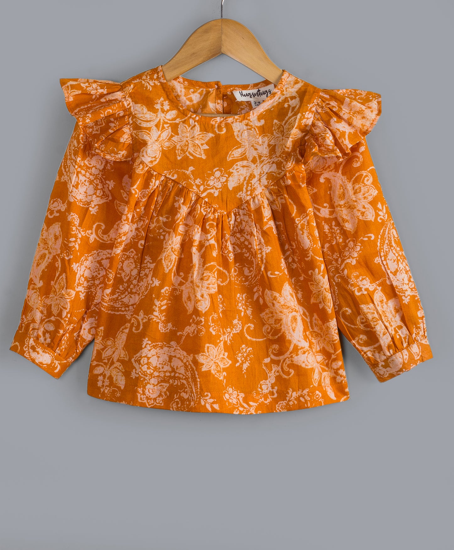 ALL OVER FLORAL PRINT MUSTARD TOP