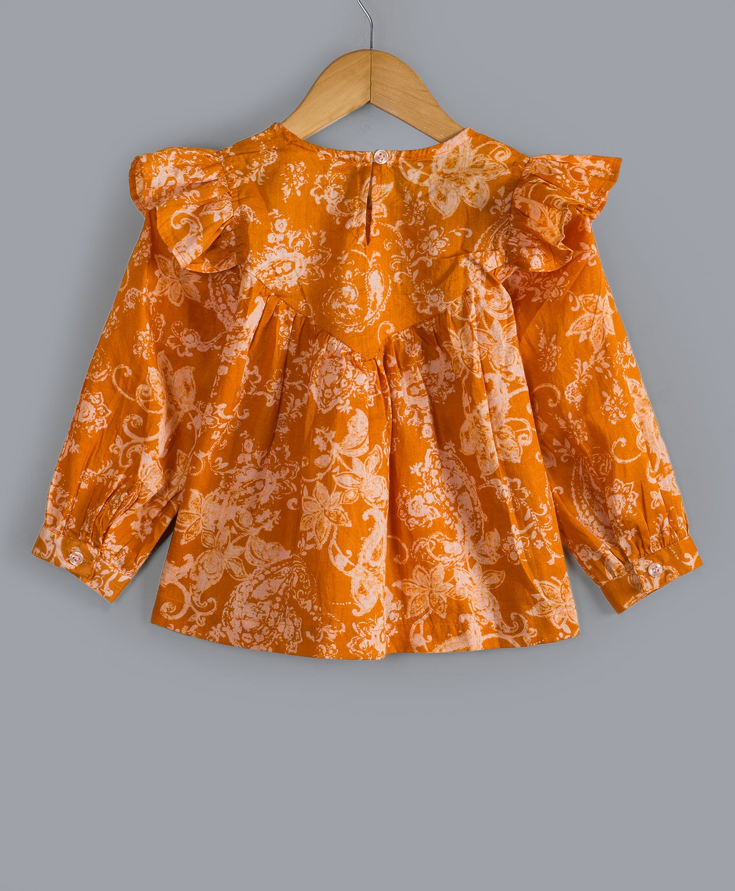 ALL OVER FLORAL PRINT MUSTARD TOP