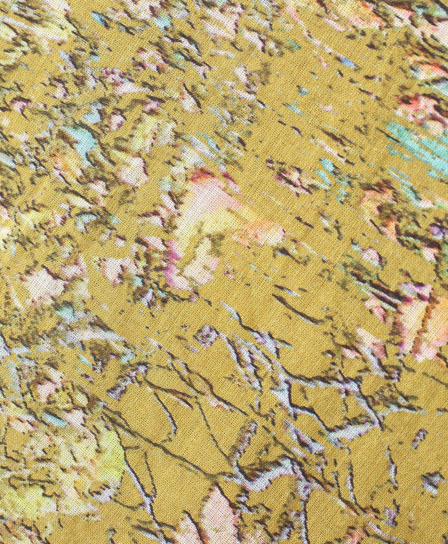 MUSTARD CHERRY BLOSSOM PRINT TOP WITH BELL SLEEVES