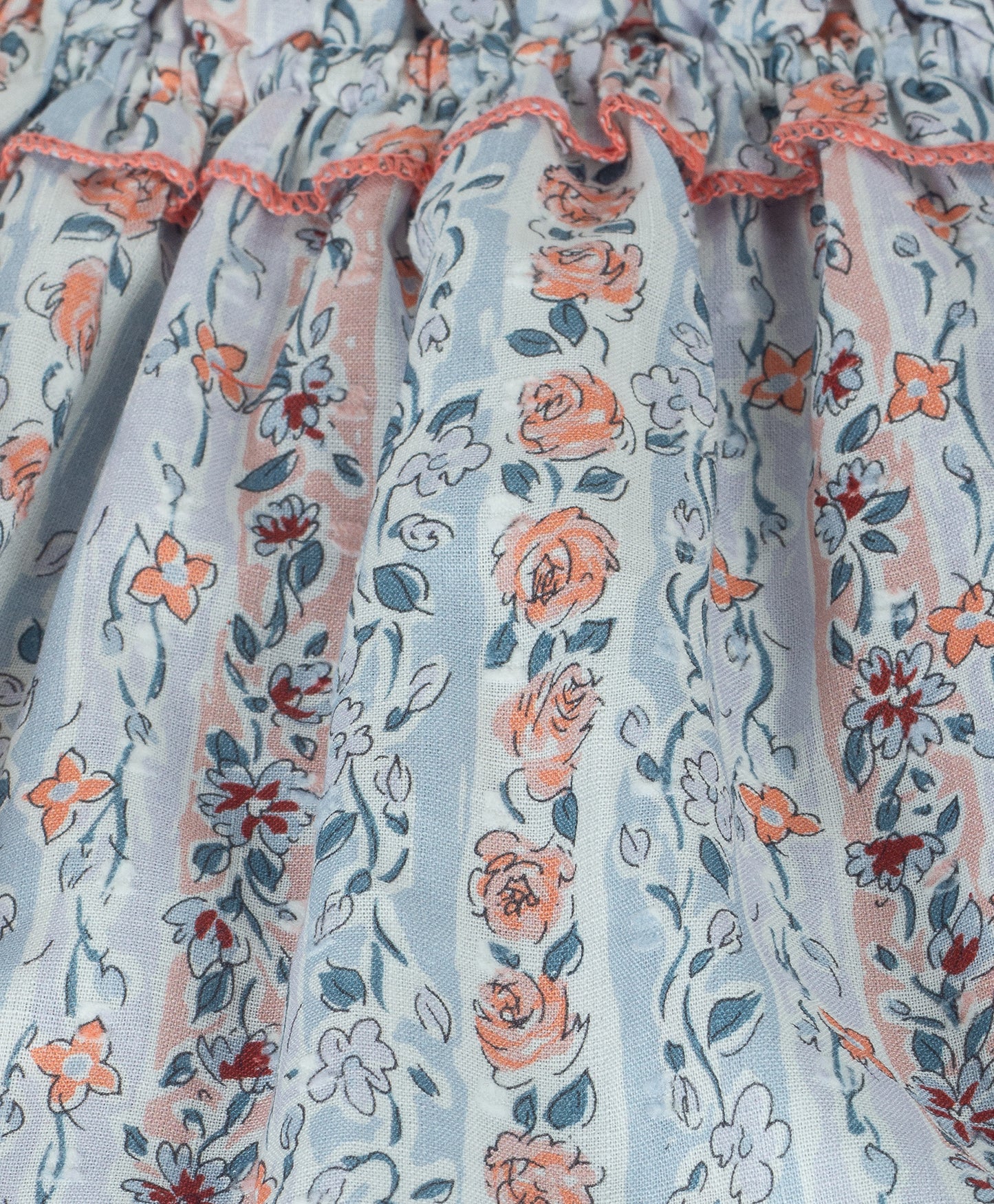 PASTEL STRIPE FLORAL PRINT TOP WITH SHOULDER STRAPS