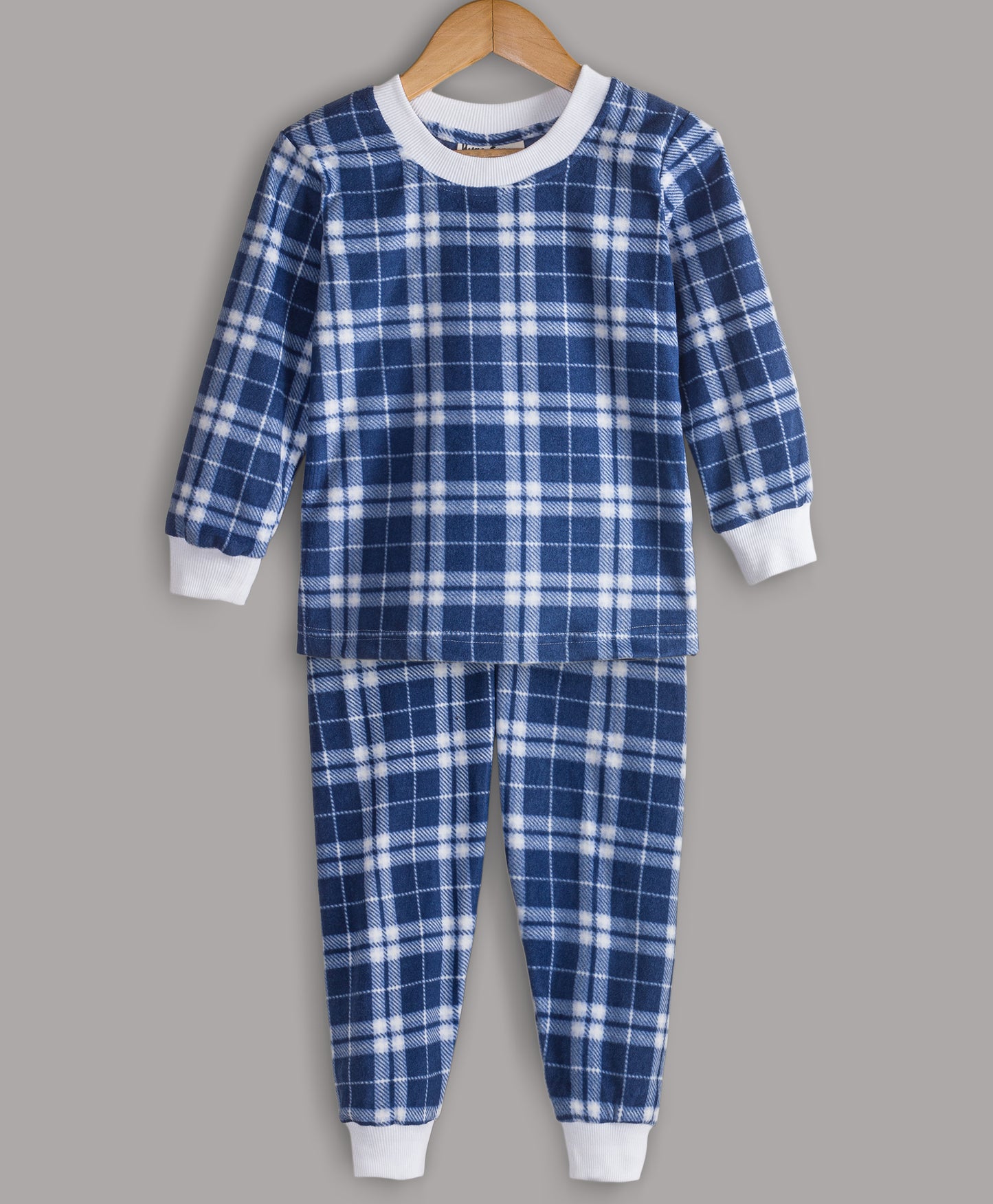 NAVY CHECK POLAR FLEECE TRACKSUIT