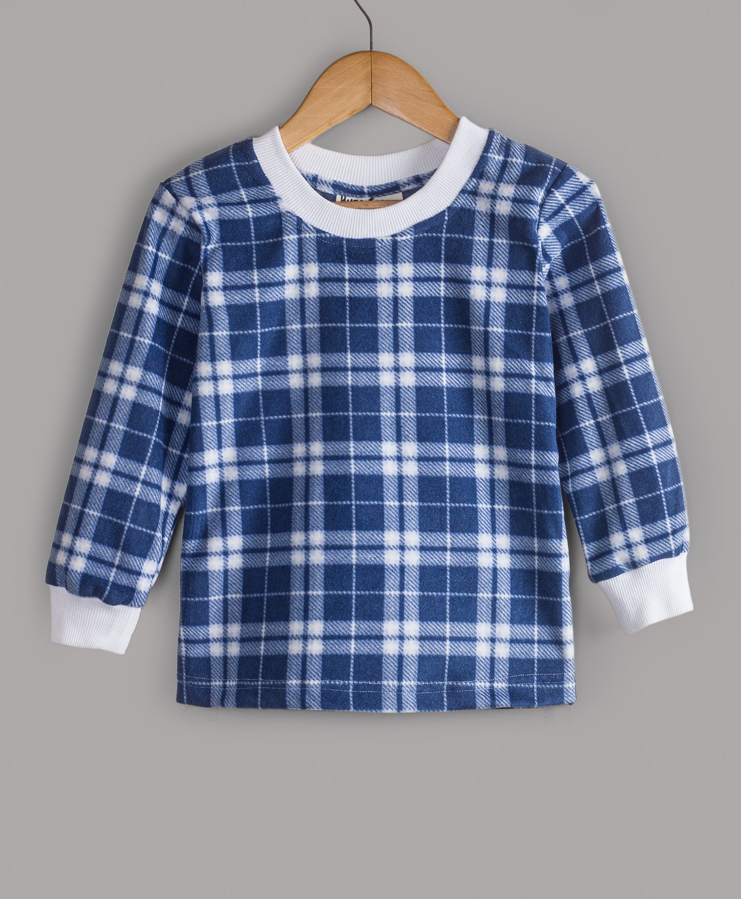 NAVY CHECK POLAR FLEECE TRACKSUIT