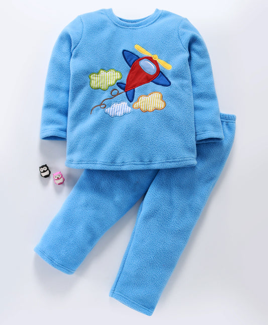 Aeroplane Patchwork fleece set