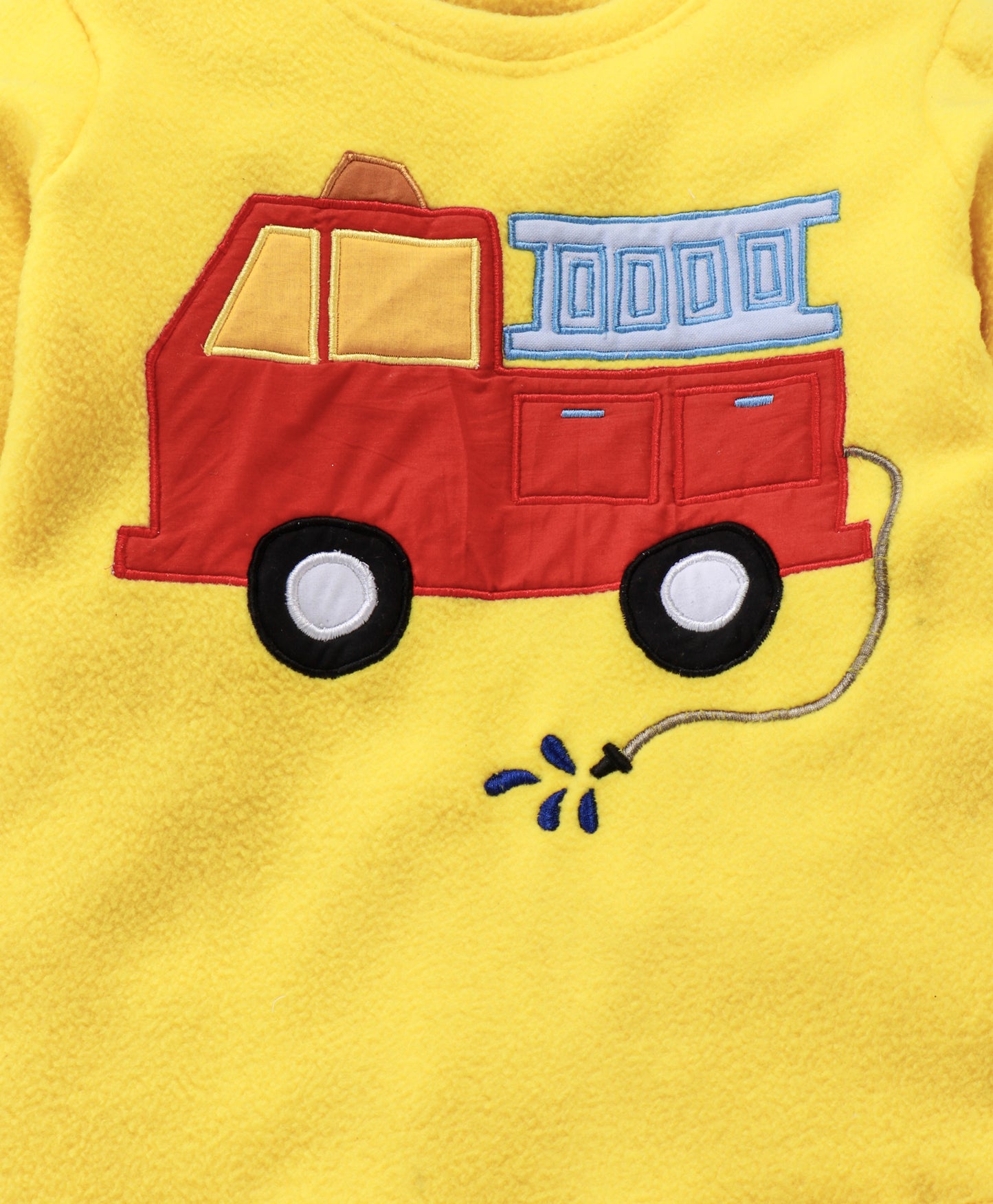 Yellow Fire Truck fleece set no
