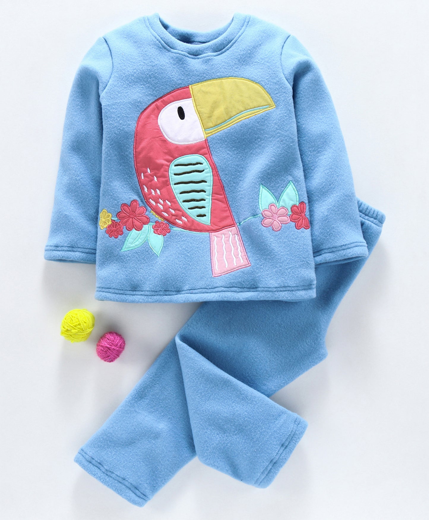 Toucan bird patchwork fleece set