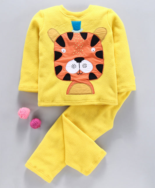 Tiger Face patchwork fleece set