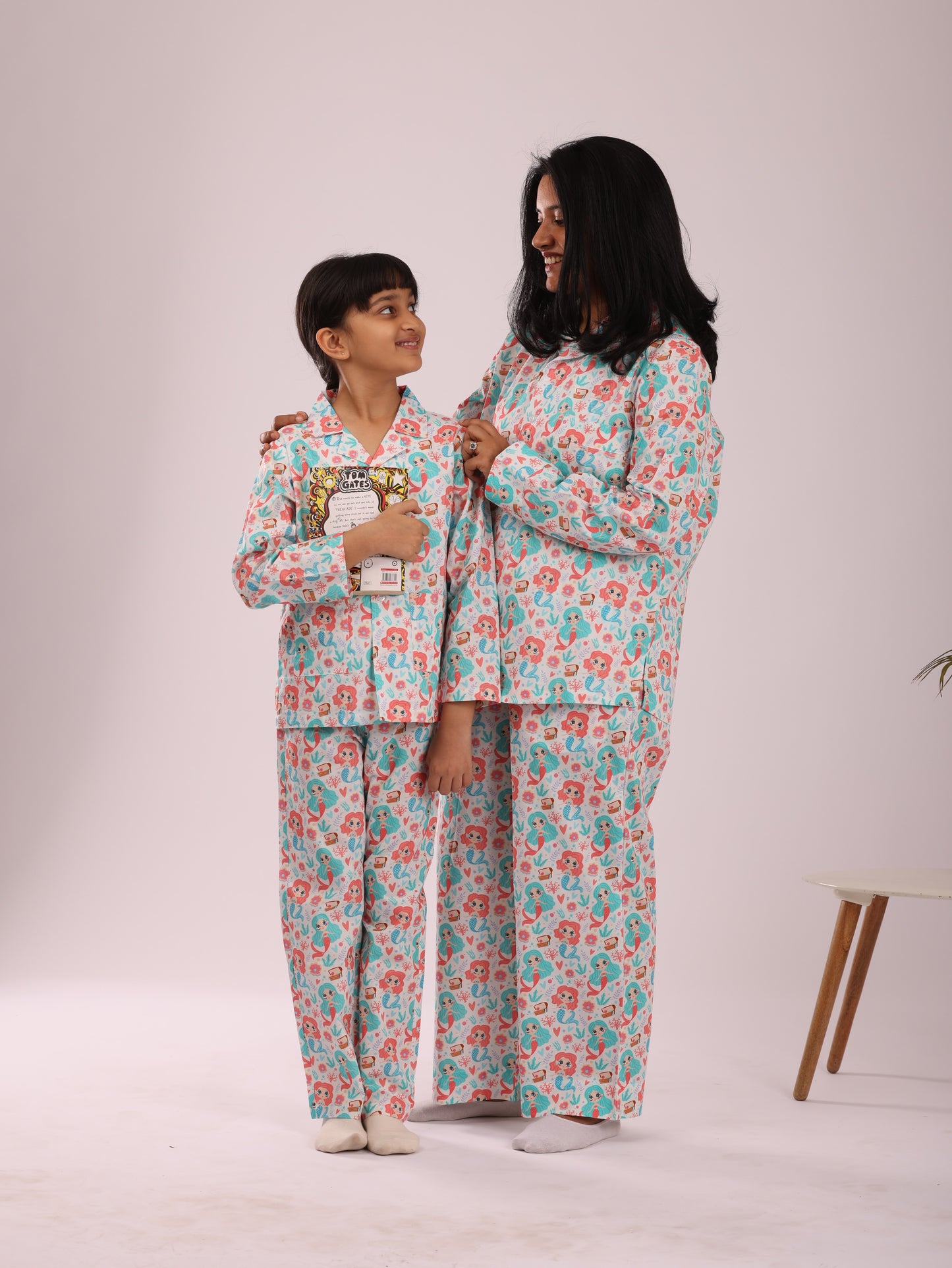 Mermaid Print Mom Nightsuit