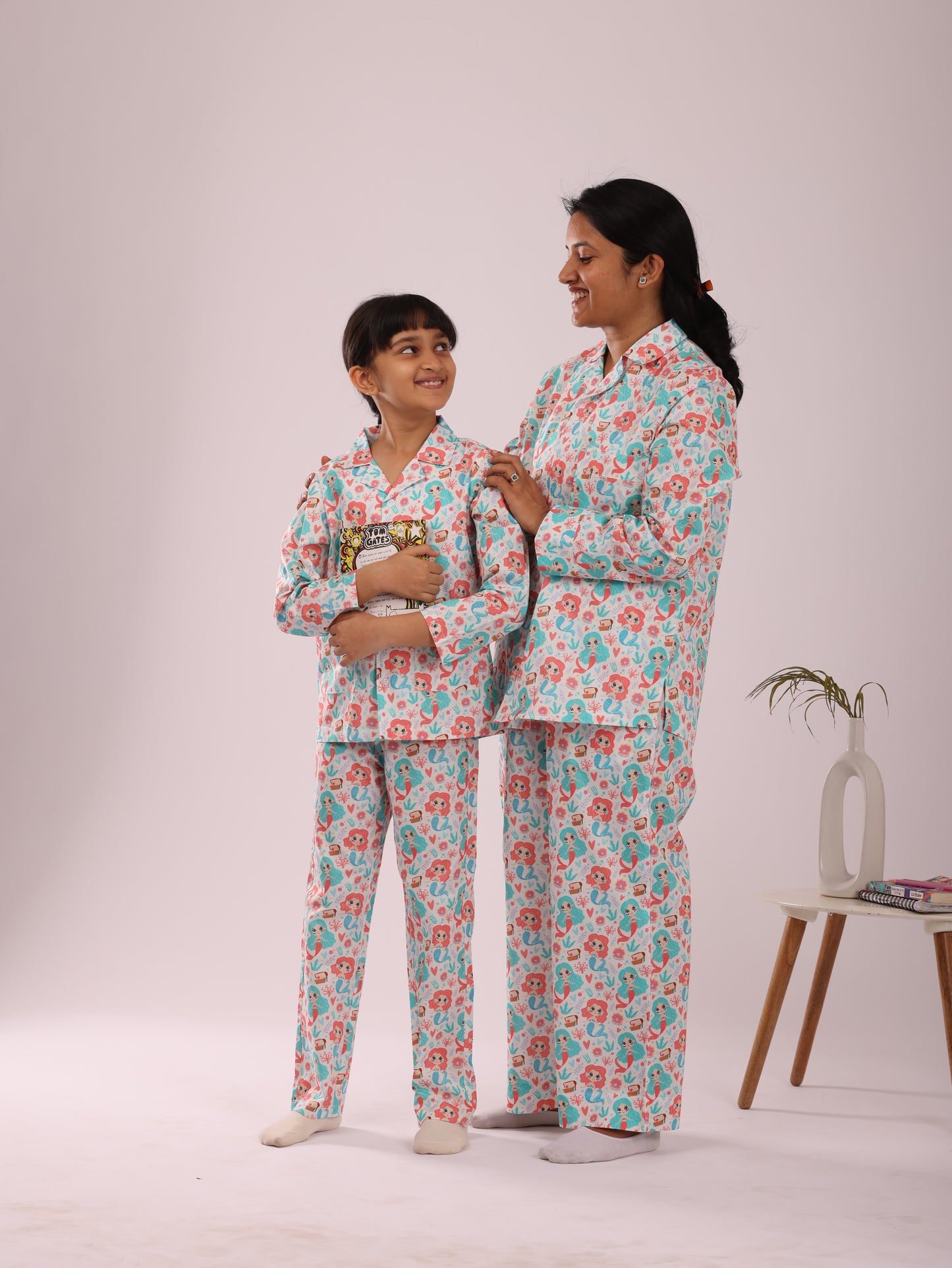 Mermaid Print Mom Nightsuit