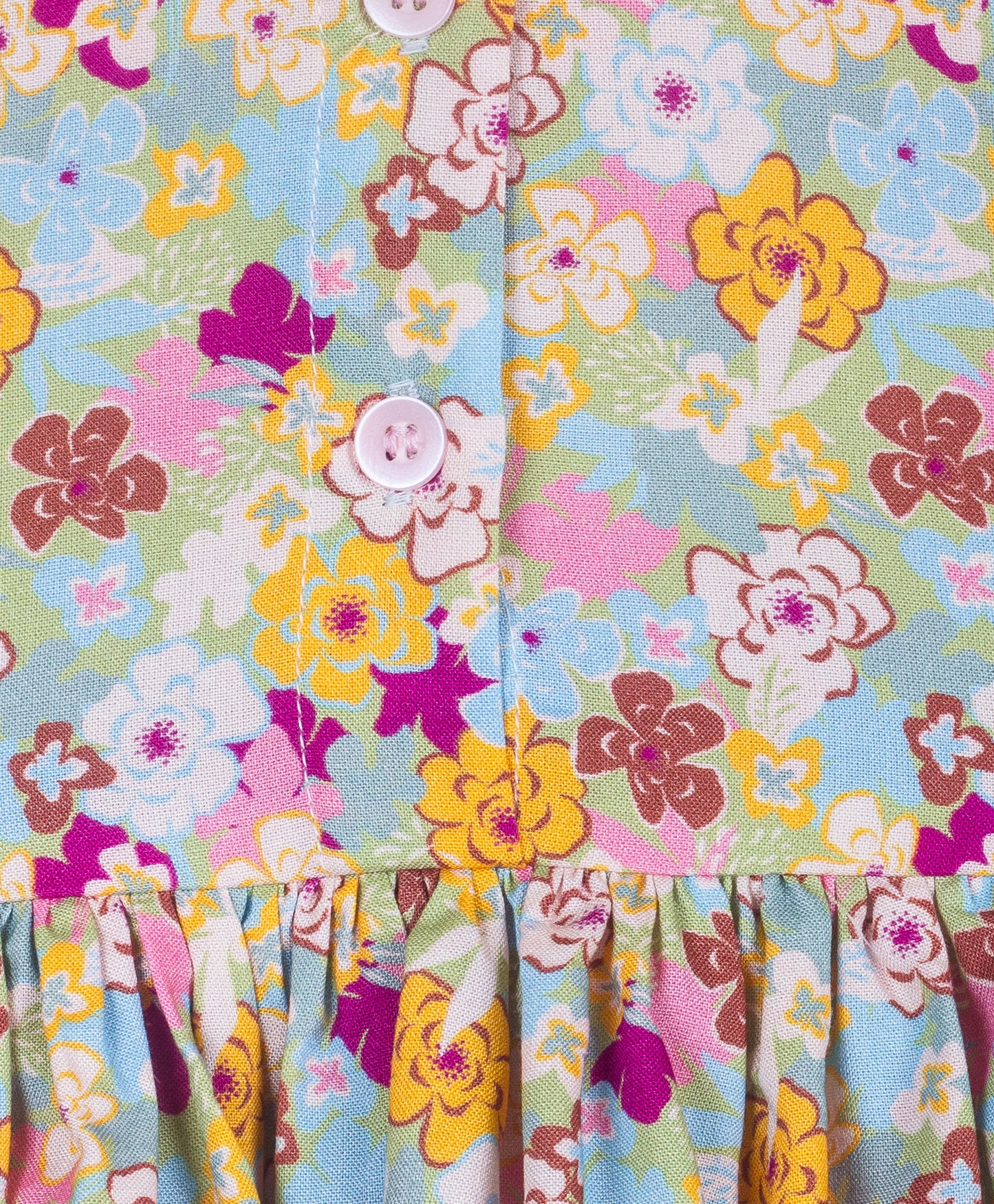 Floral top with contrast flower shaped collar