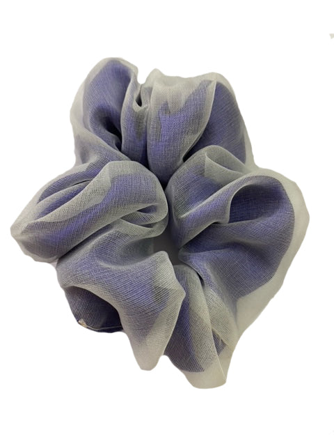 BLUE GREY SILK SCRUNCHIE